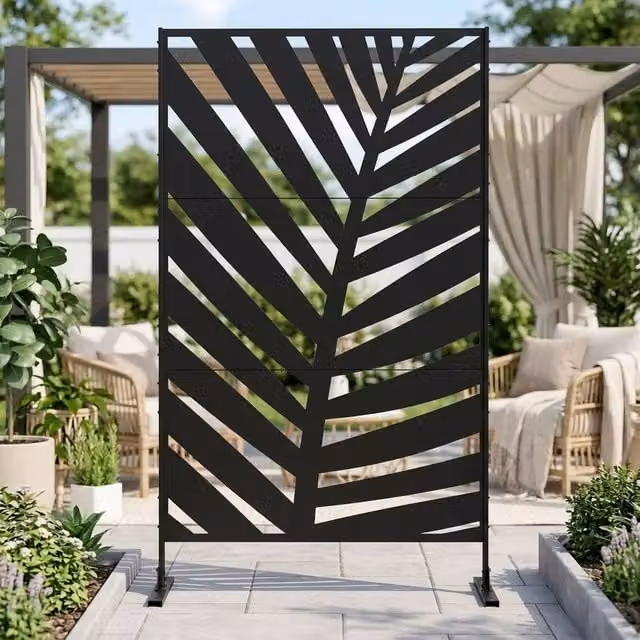 STILVORA Freestanding Garden Privacy Screen, Black, Height: 198 cm – 1