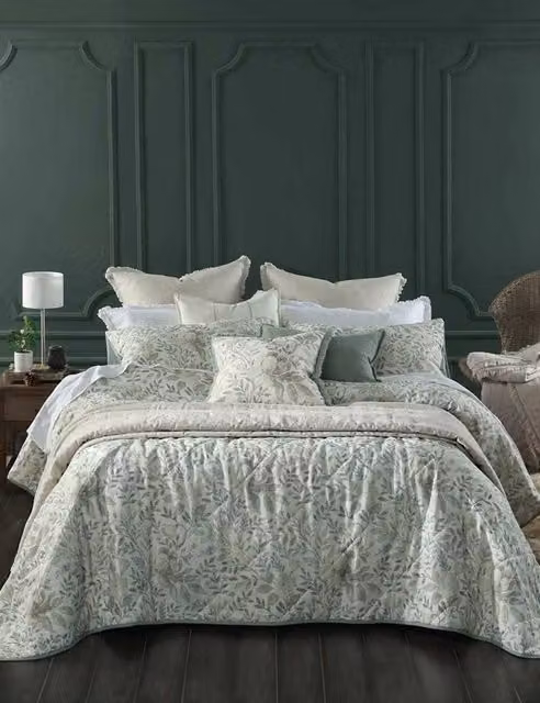 MM Linen Whisper Quilted Bedding Set, Grey Mix, Linen and Cotton Blend, 180 x 200 cm