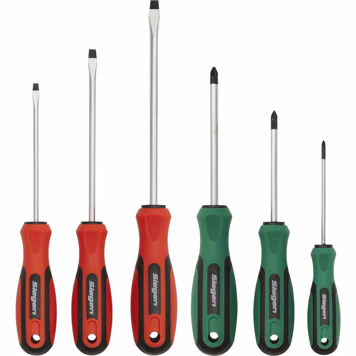 Loops 6 Pack Premium Soft Grip Handle Screwdriver Set with Slotted and POZI Magnetic Tips in Multicolour – 2