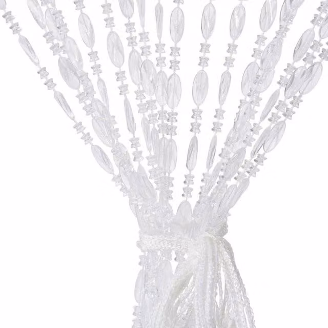 FORGEVIO Clear Acrylic Beaded Door Curtain with Semi-Transparent Strings – 1