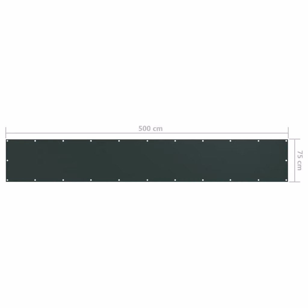 Berkfield Home Opaque Balcony Screen in Dark Green Oxford Fabric, W/H: 75 x 500 cm – 2