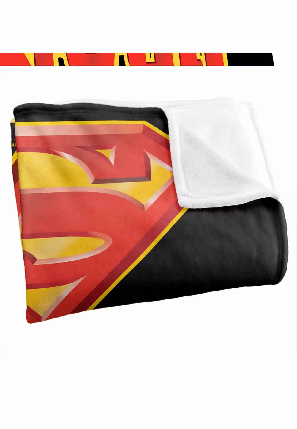 Warner Brothers Superman Logo Officially Licensed Super Soft Fluffy Throw Blanket, White and Multicolour, W: 152 cm, D: 127 cm – 2