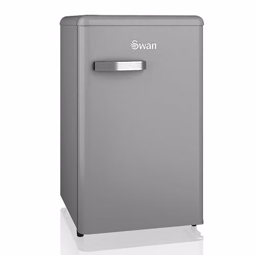 Swan Retro Under Counter Fridge in Grey with 77L Fridge Capacity and 13L Freezer Capacity