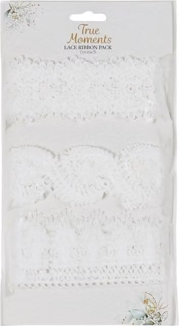 True Moments White Lace Ribbon Pack for Weddings