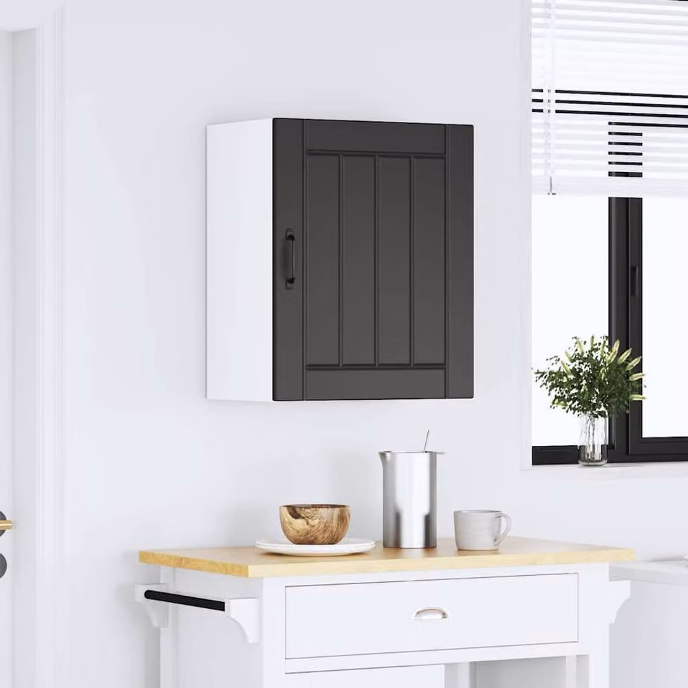 Berkfield Home Lucca Black Wall Mounted Kitchen Cabinet with Glass Doors – 2