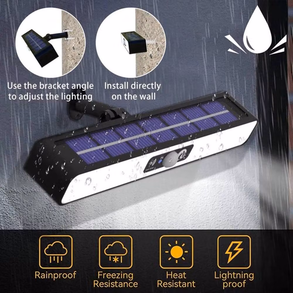 SPETLEK Solar PIR Motion Sensor LED Security Floodlight with Wall Clip, Black – 5