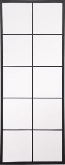 MirrorOutlet Genestra Garden Hanging Industrial Rectangular Mirror in Black Metal and Glass
