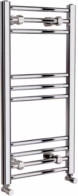 VOGREX Silver Steel Straight Heated Towel Rail, W: 80 cm, D: 40 cm, H: 40 cm – 1