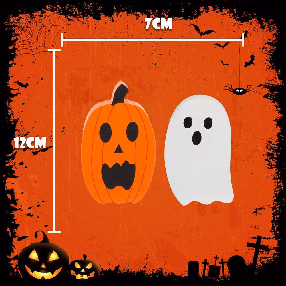 VFM e-Store Halloween Mini Tabletop Decorations, 2 Pack, Multicolour Pumpkin and Ghost Animal Designs – 2