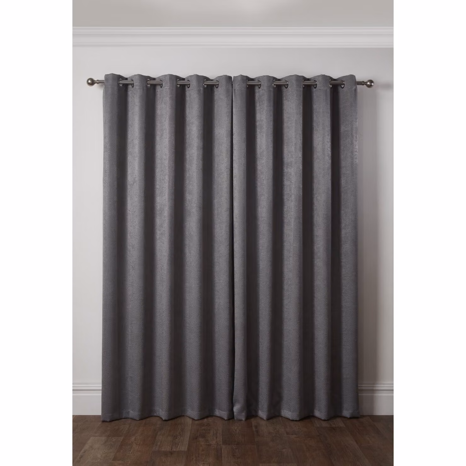 NewEdgeBlinds Metro Thermal Blackout Eyelet Curtains in Silver and Black, W: 137 cm, H: 168 cm – 2
