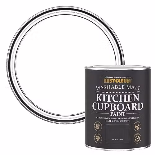 Rust-Oleum Matt Kitchen Cupboard Paint in White, 750ml