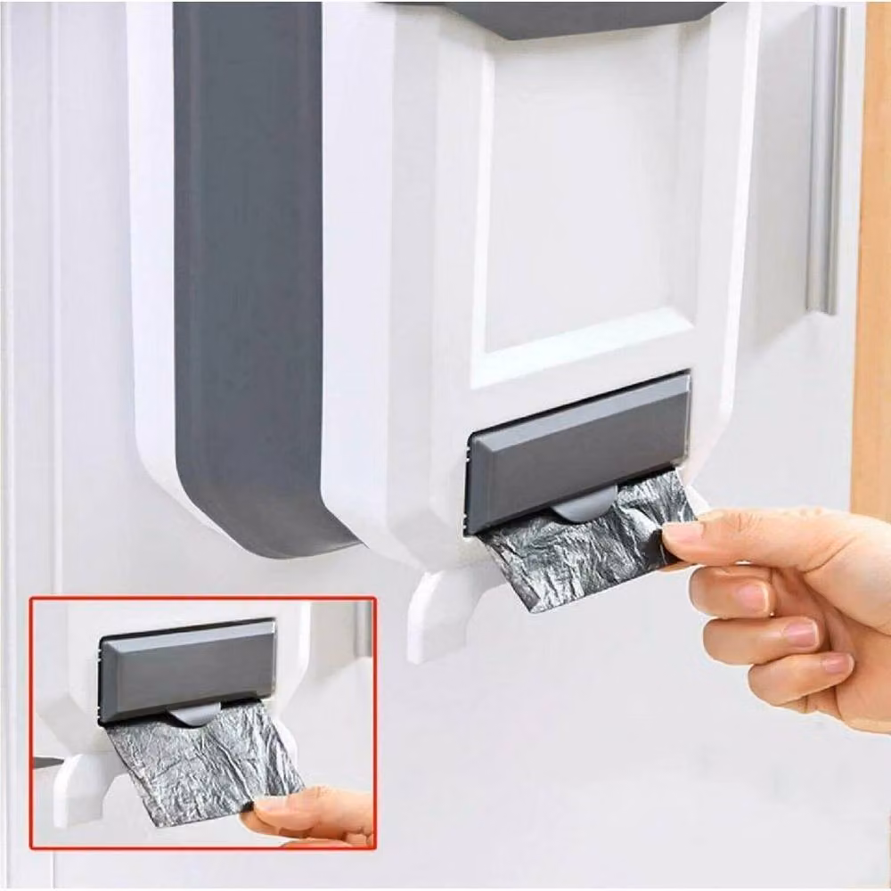 NESTLUNE 9L Folding Hanging Kitchen Waste Bin in Grey, W/D/H: 100 x 15 x 15 cm – 2