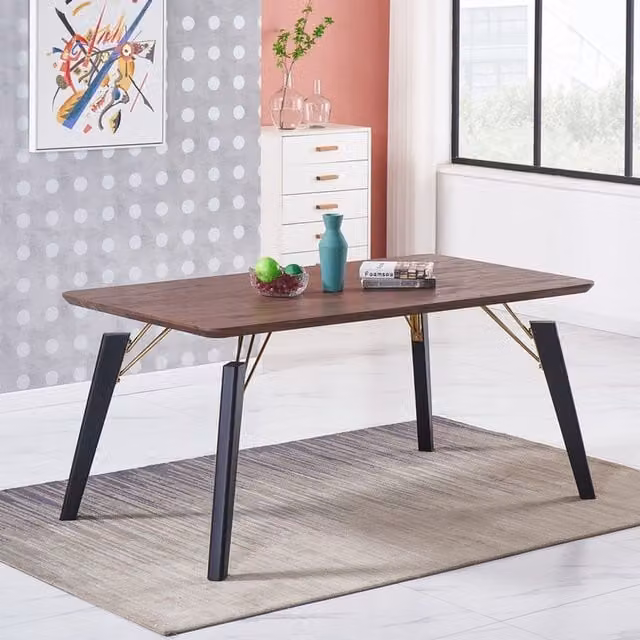 Life Interiors Cosmo LUX Rectangular Modern Wooden Dining Table in Walnut