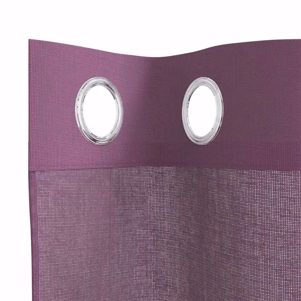 Berkfield Home Purple Voile Fabric Panel Curtains with Eyelets, 2 Pack, W: 140 cm, H: 300 cm – 4