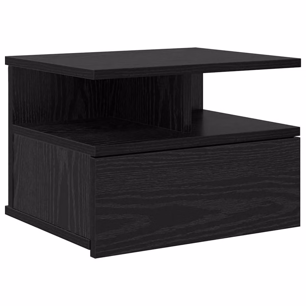 Berkfield Home Modern Floating Nightstand in Black Oak, W/D/H: 40 x 31 x 27 cm – 3