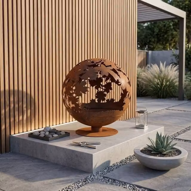 Garden Greatness Relica Cut Out Metal Garden Fire Pit in Brown – 1