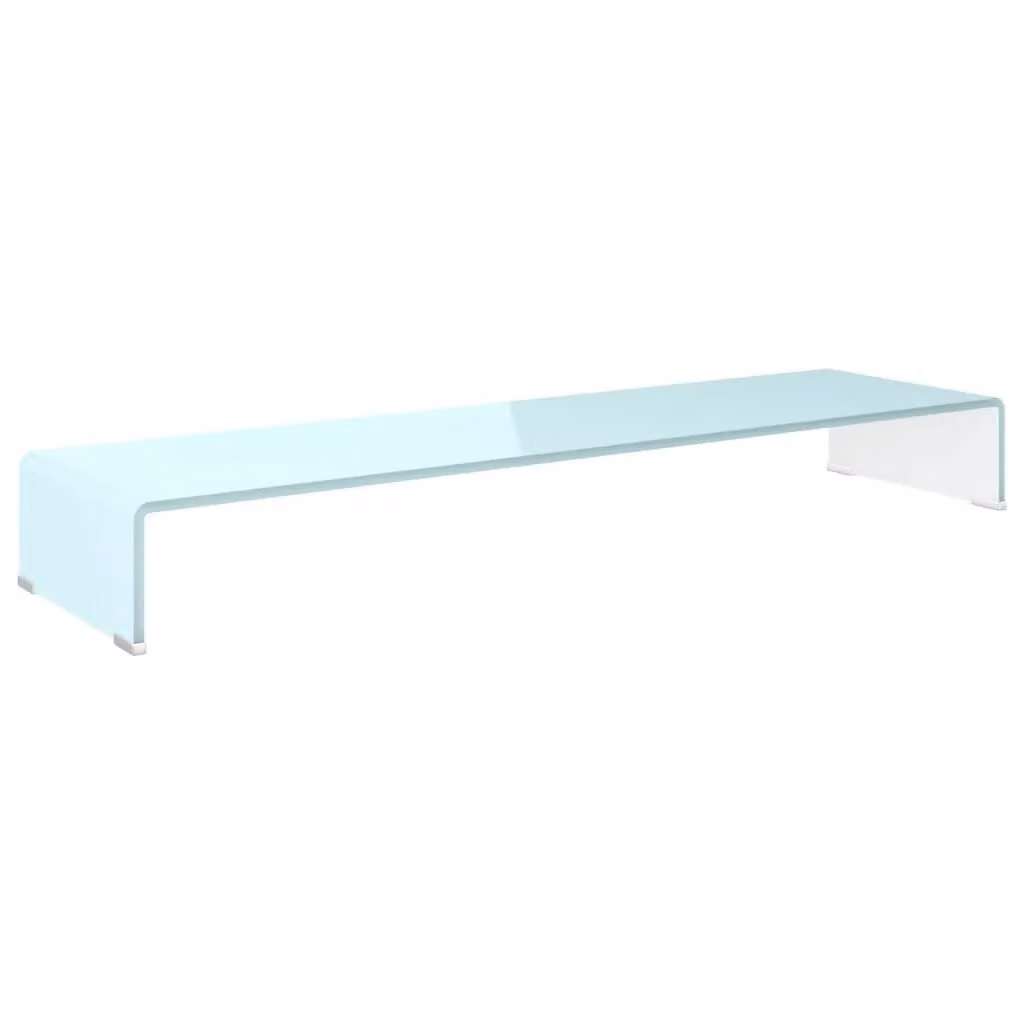 Berkfield Home Glass TV Stand and Monitor Riser in Green, W/D/H: 110 x 30 x 13 cm – 2