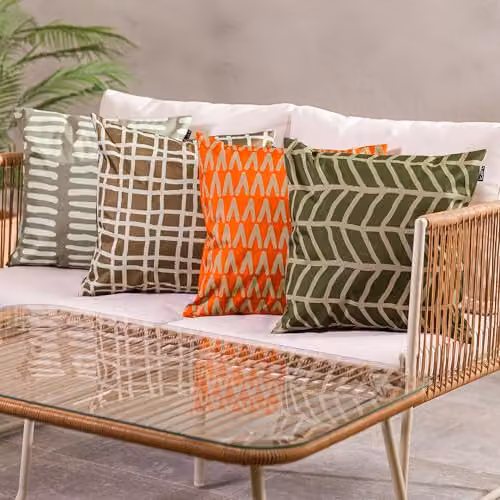 icon Graphic Collection Outdoor Cushion Set of 2, Orange, W/D/H: 43 x 43 x 43 cm – 3