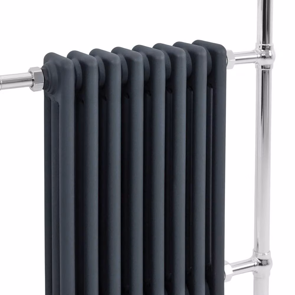 Monstershop Traditional Steel Heated Towel Rail Radiator in Anthracite Grey, W/H: 95 x 66 cm – 6