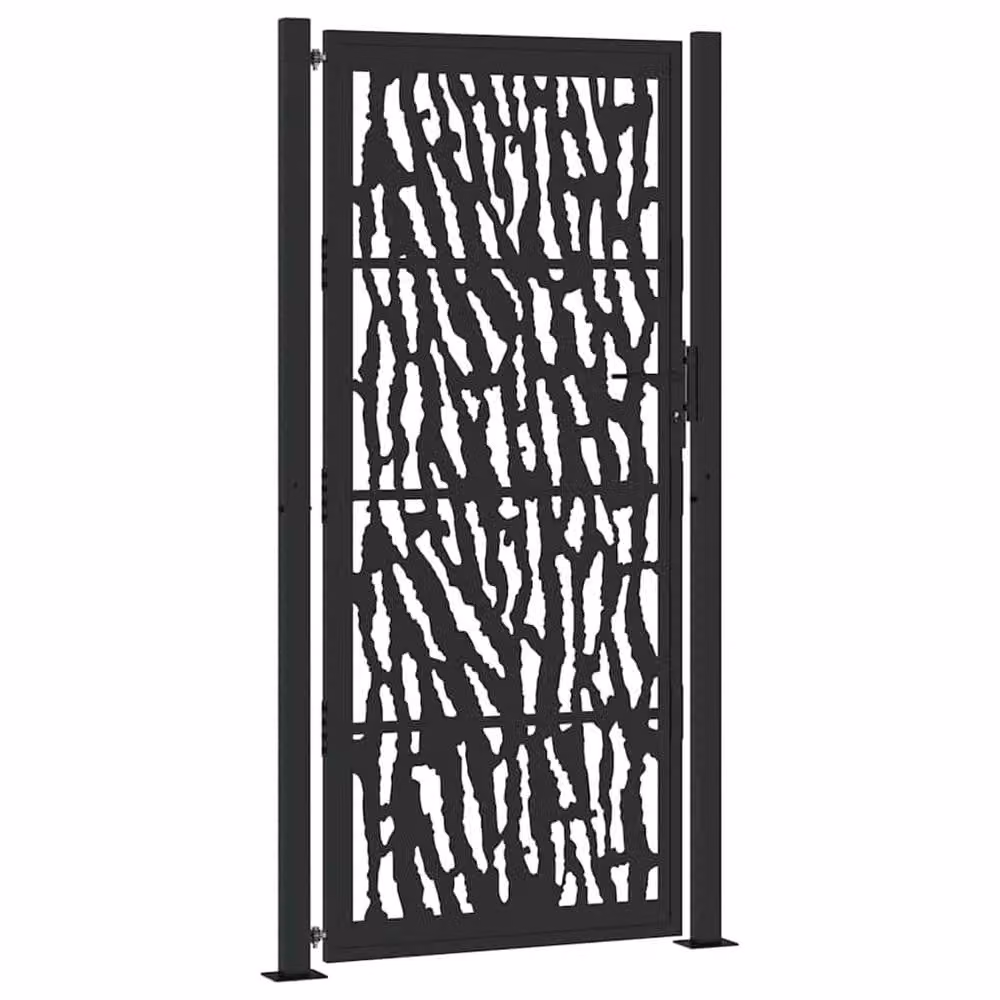 Berkfield Home Beautiful Garden Gate in Black Steel, W: 105 cm, H: 205 cm – 3