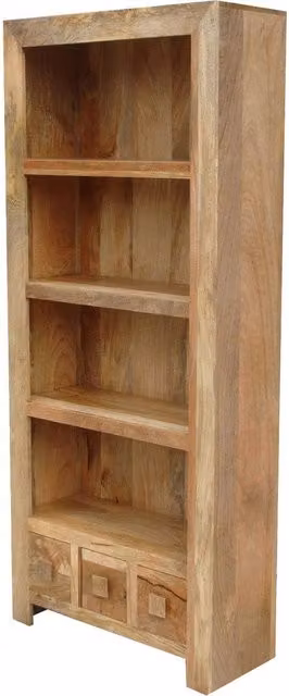 Jaipur Furniture Ltd Large Mango Wood Bookcase in Brown, W75 x D30 x H175 cm – 1