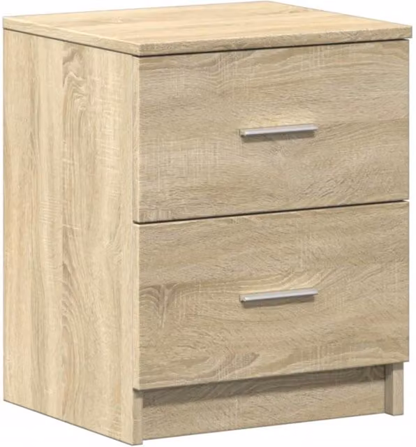 Berkfield Home Bedside Cabinet with 2 Drawers in Sonoma Light Oak, W/D/H: 40 x 36 x 50 cm