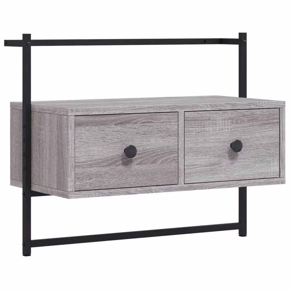 Berkfield Home Wall-mounted TV Cabinet in Grey Sonoma, W: 60.5 cm, D: 30 cm, H: 51 cm – 3