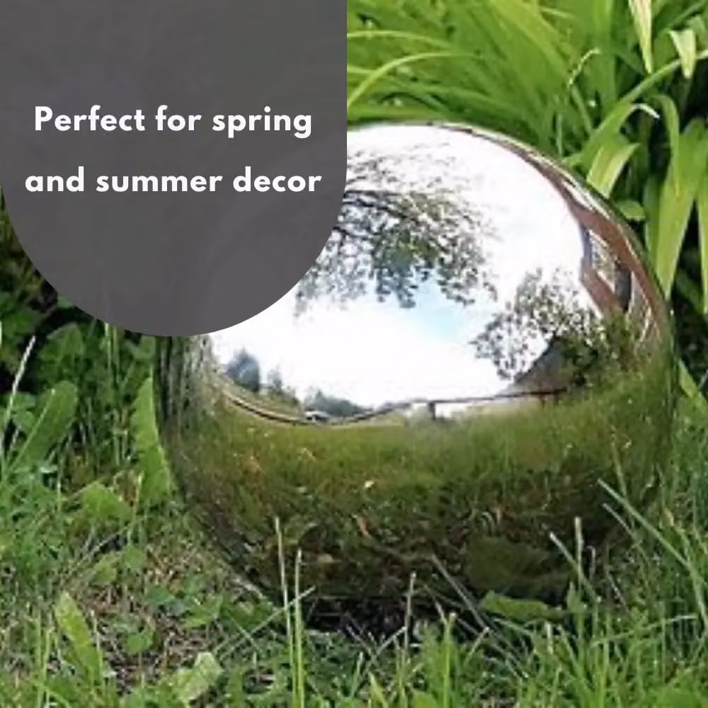 Marco Paul Silver Stainless Steel Gazing Ball Garden Ornament, Diameter: 25 cm – 7