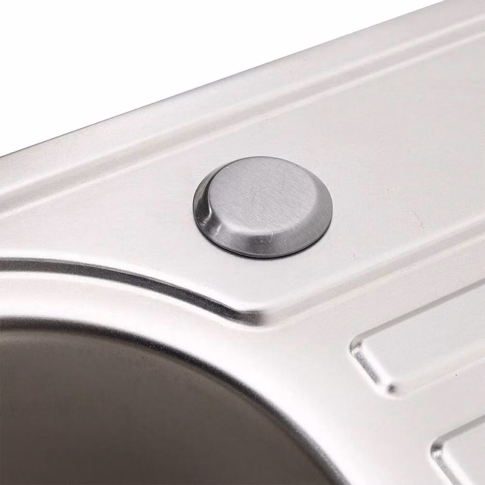 FLAVORA Stainless Steel Inset Kitchen Sink in Silver, W: 100 cm x D: 100 cm – 4