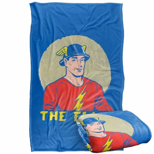 Warner Bros. DC Flash Faded Circle Super Soft Fleece Throw Blanket, Multicolour