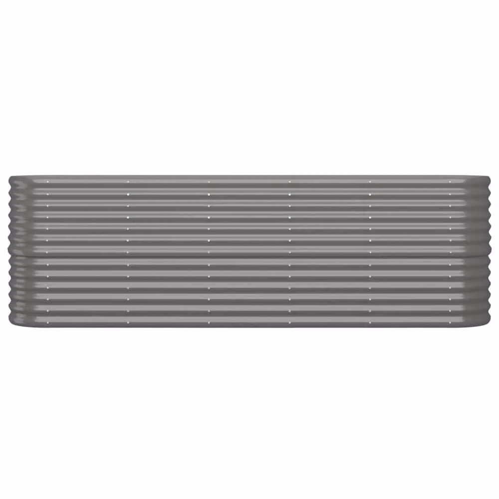 Berkfield Home Garden Grey Powder-coated Steel Raised Bed W/D/H: 224 x 40 x 68 cm – 2