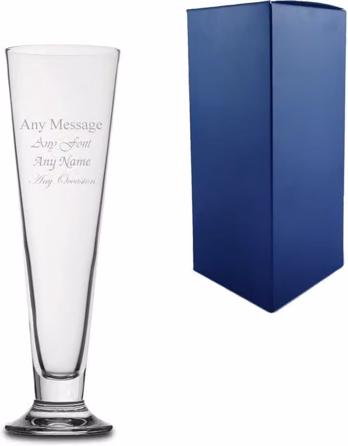 Uniqueful Personalised Palladio Beer Glass, 300ml, Clear