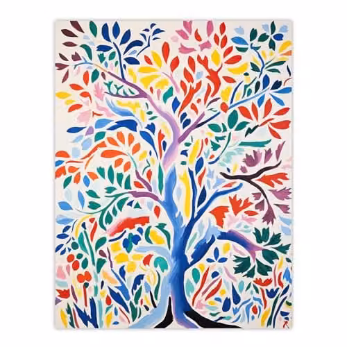 Artery8 Henri Matisse Style Tree Unframed Abstract Nature Wall Art Paper Poster in Multicolour – 1