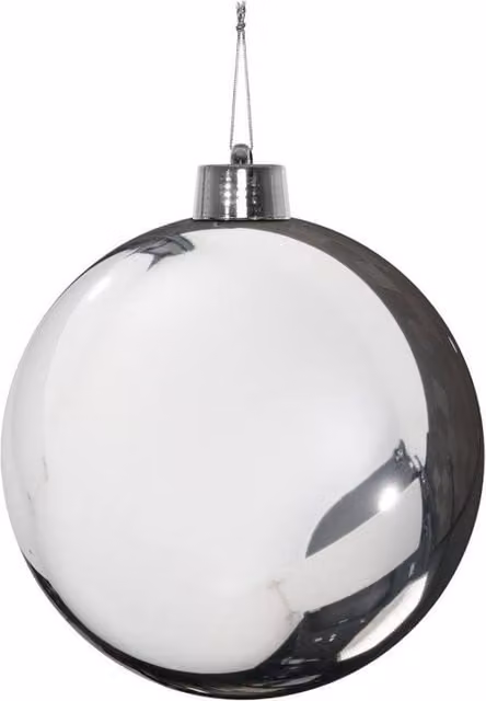 KDMD Silver Shiny Shatterproof Round Christmas Bauble, 30 cm