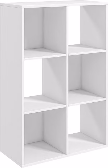 HOMCOM 3-Tier 6-Cube Storage Unit and Bookcase Organiser in White
