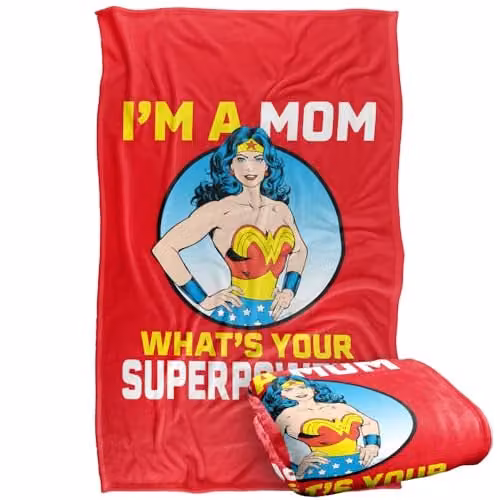 LOGOVISION Wonder Woman Justice League Super Soft Silky Touch Fleece Throw Blanket, Multicolour, W: 91.44 cm, D: 147 cm