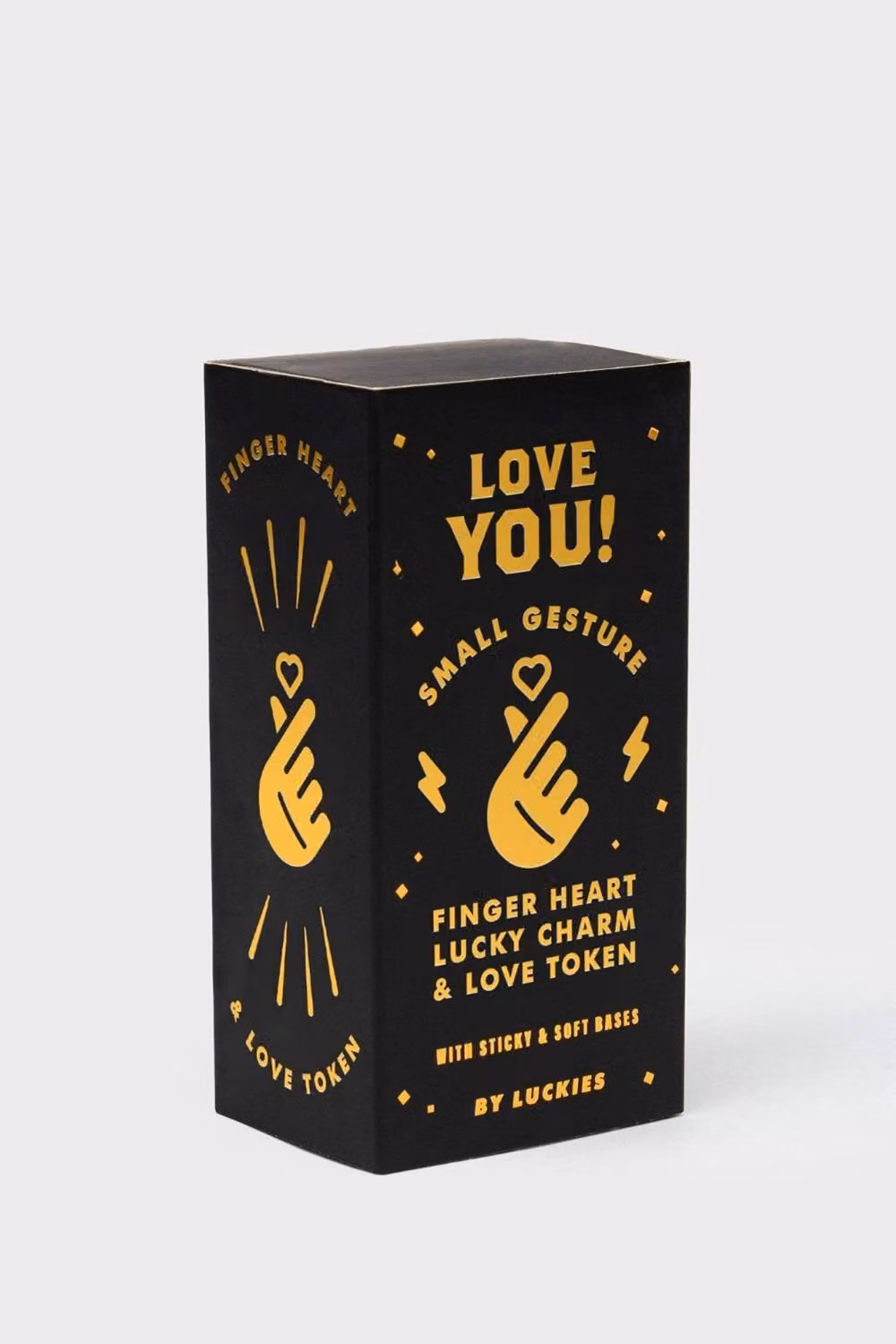 Suck UK Golden Heart Finger Lucky Charm in Gold and Black Gift Box – 2