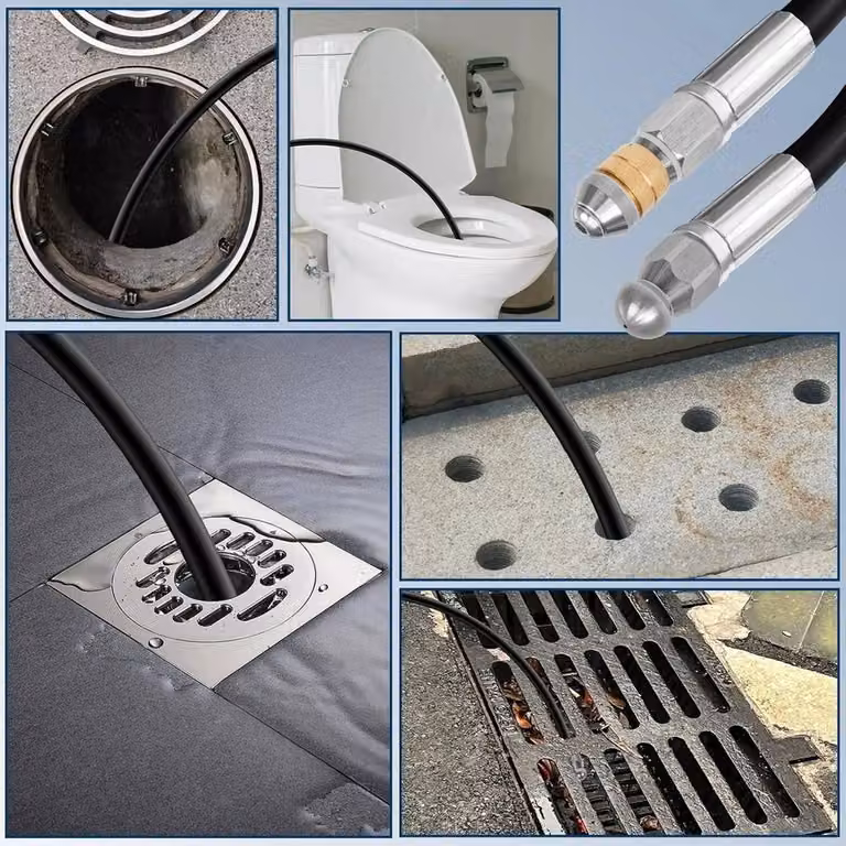 KORVIXA High Pressure Drain Jet Washer Hose in Black