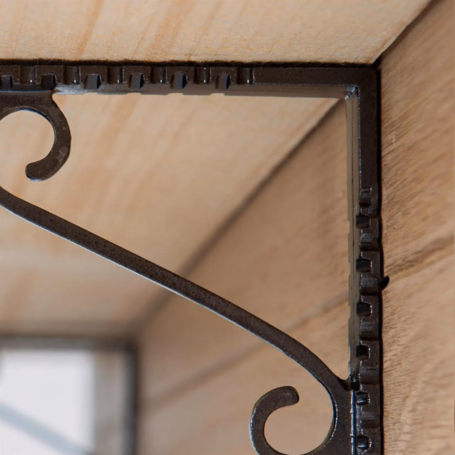 Hammer and Tongs Notched Scroll Iron Shelf Bracket in Matt Black – 4