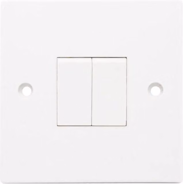 Securlec Square Two Way Switch in White