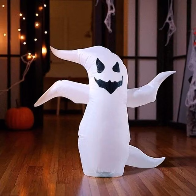 Garden Greatness Jasper The Ghost Self Inflating Halloween Decoration, White, Height: 91.44 cm