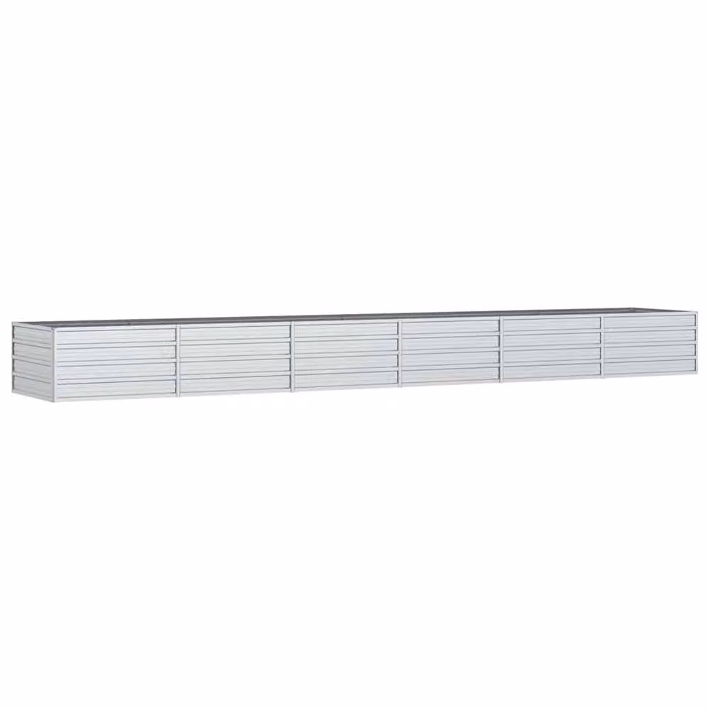 Berkfield Home Garden Galvanised Steel Raised Bed in Silver, W: 480 cm, D: 80 cm, H: 45 cm – 2