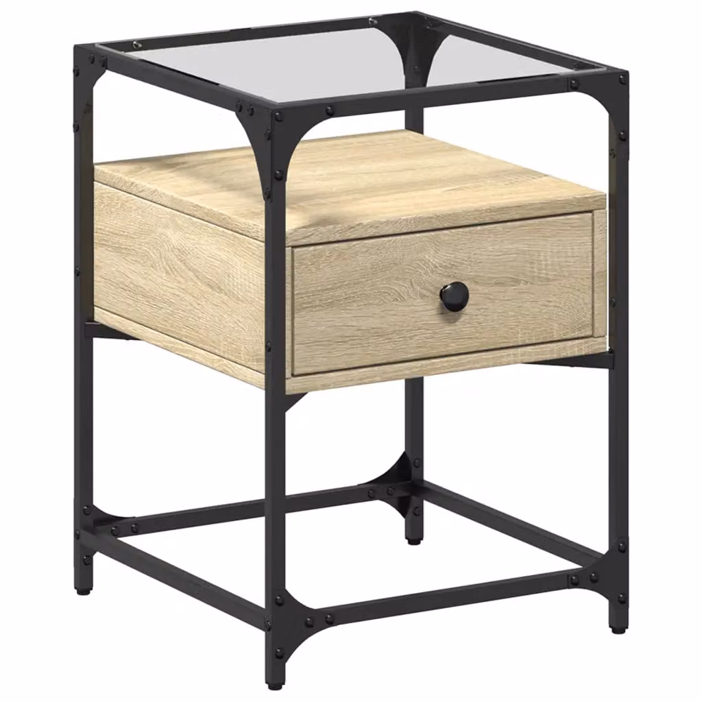 Berkfield Home Set of 2 Bedside Cabinets in Sonoma Oak Brown, W/D/H: 40 x 40 x 55 cm – 4
