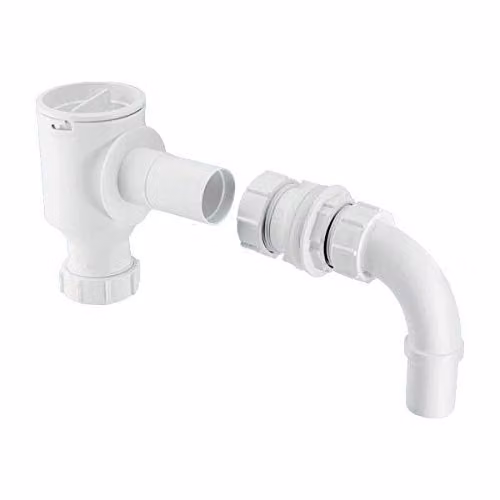 McAlpine Complete Screened Tank Overflow Connector, 1 inch, White