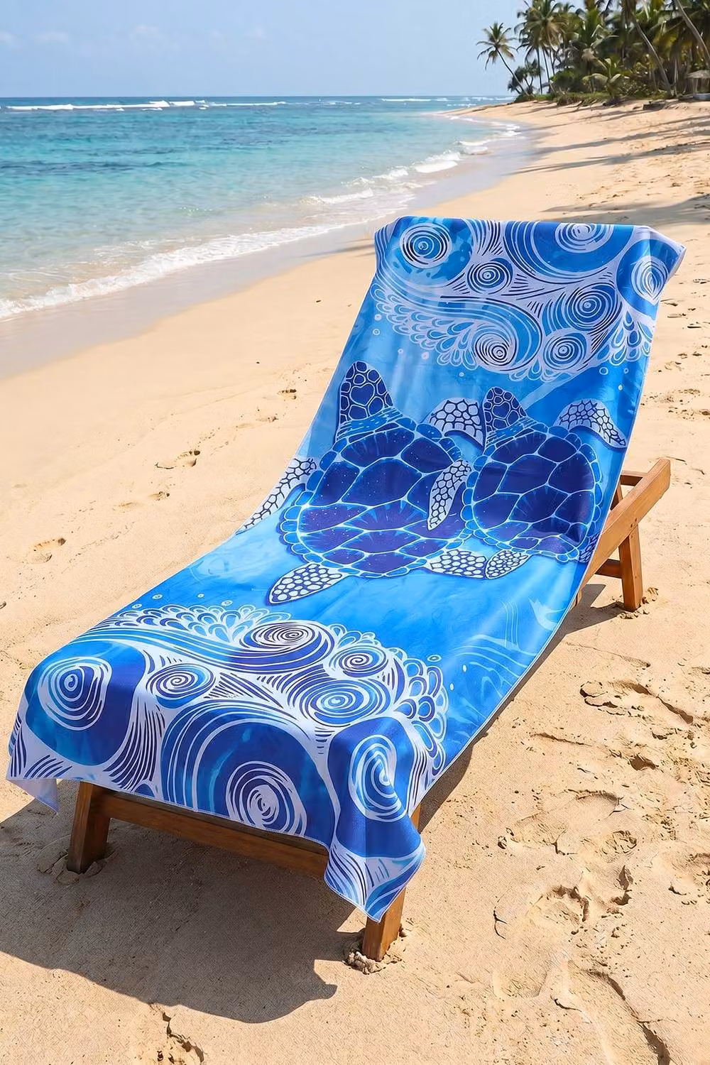 Living and Home Maritime Blue Microfibre Beach Towel, Quick Drying, 90 x 90 cm – 3