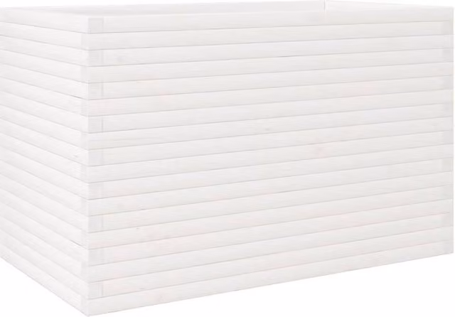 Berkfield Home White Solid Wood Pine Garden Planter W/D/H: 110 x 60 x 68.5 cm