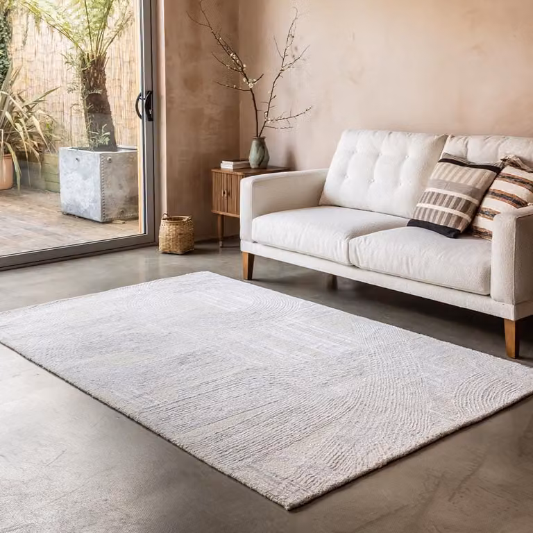 Atkin and Thyme Suri Hand Tufted Geometric Rug, Beige, W: 170 cm, L: 240 cm