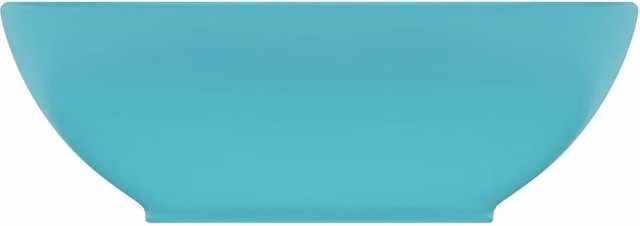 Berkfield Home Oval Ceramic Countertop Basin in Matt Light Green and Turquoise, W: 40 cm, D: 33 cm, H: 13.5 cm – 1