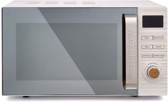 Morphy Richards Clay 800W Solo Countertop Microwave in White