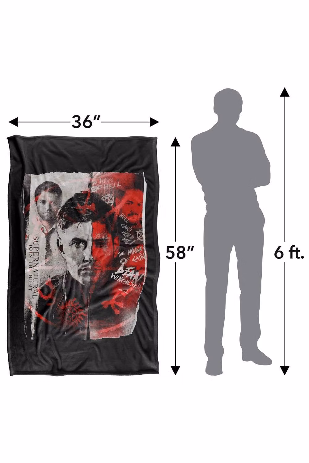 LOGOVISION Supernatural Dean Winchester Demon Silky Touch Super Soft Fleece Throw Blanket, Multicolour, W: 91 cm, D: 147 cm – 8